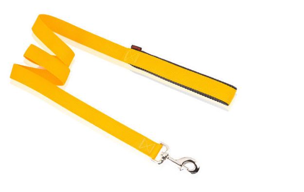 Εικόνα της Single Leash Neoprene Handle Yellow Medium  2x120cm