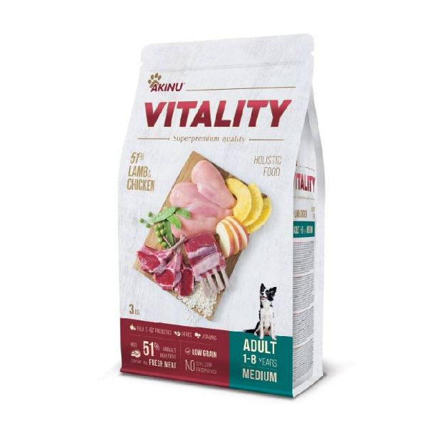 Εικόνα της Akinu vitality dog adult medium lamb and chicken 3kg 1-8years