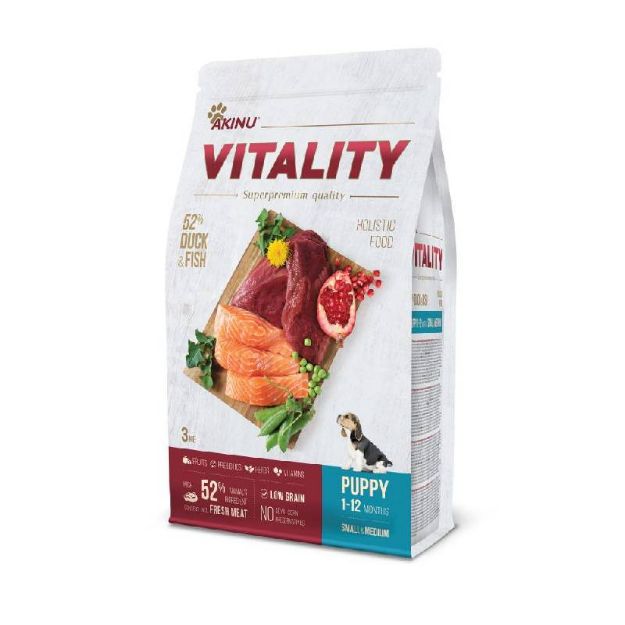 Εικόνα της Akinu vitality dog puppy small/medium duck & fish 3kg