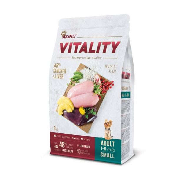 Εικόνα της Akinu vitality dog adult small chicken & liver 3kg