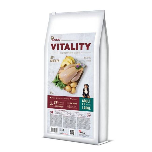 Εικόνα της Akinu vitality dog adult large chicken 12kg