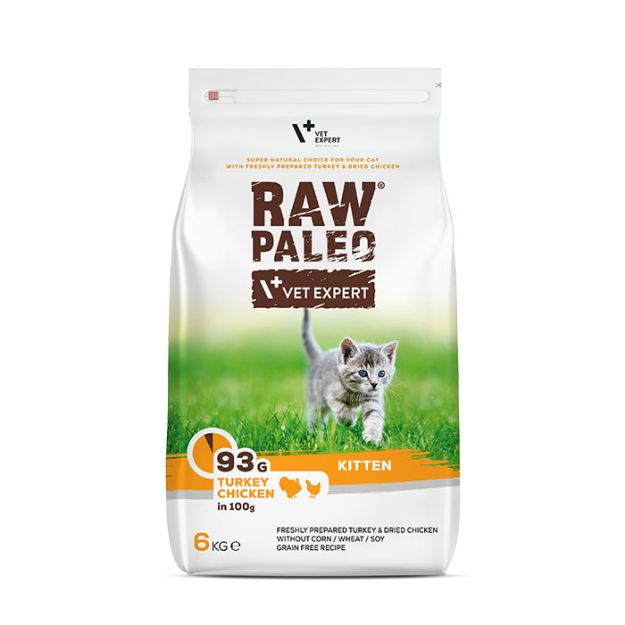 Εικόνα της Cat Raw Paleo Kitten Turkey & Chicken 6kg