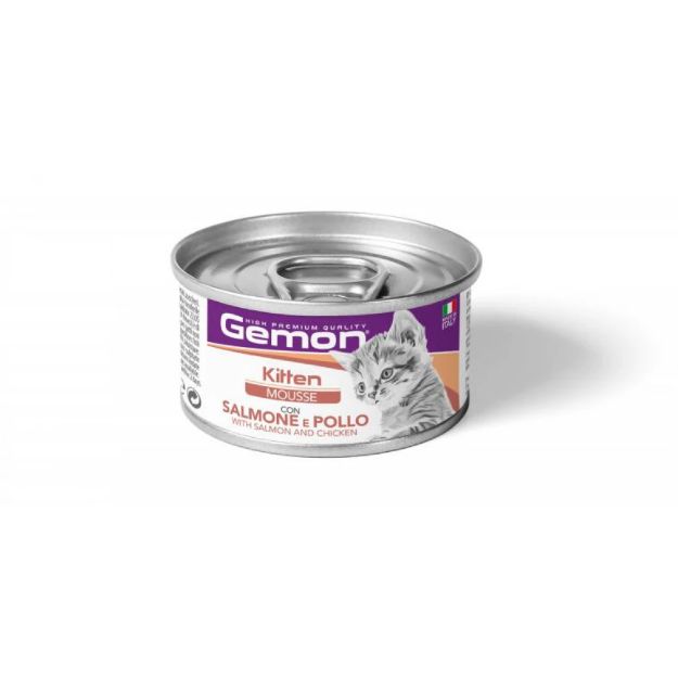 Εικόνα της Gemon Cat Mousse Kitten Σολομός & Κοτόπουλο 85gr