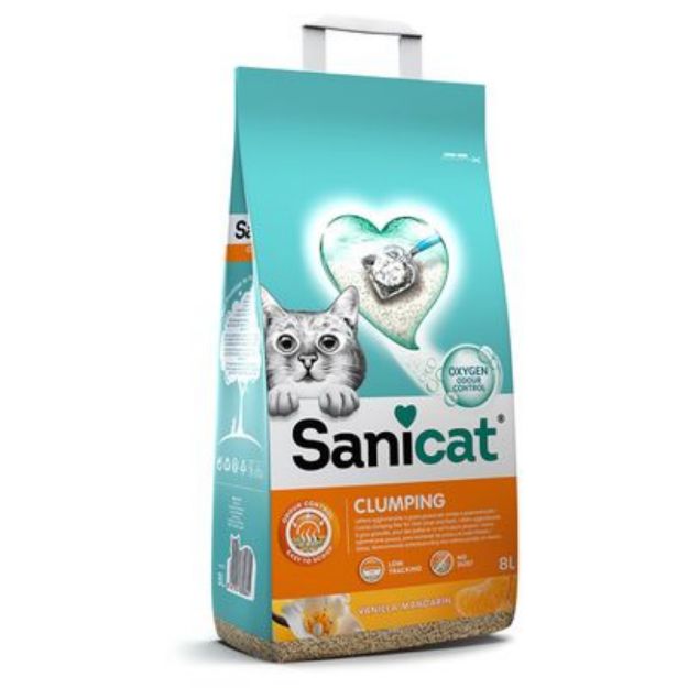 Εικόνα της Sanicat Clumping White Duo Βανίλια και Μανταρίνι 10lt